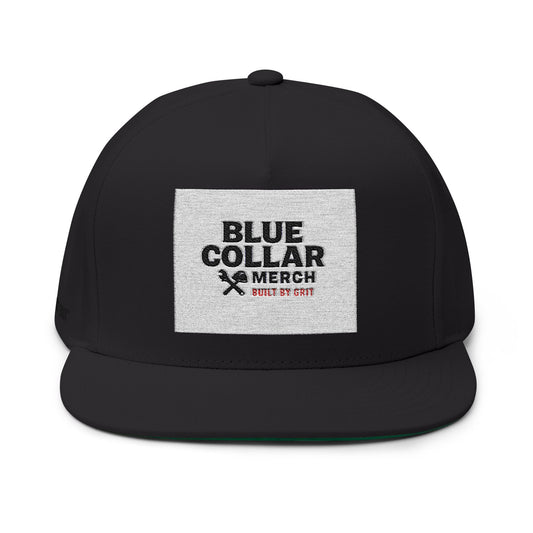 Blue Collar Embroidered Flat Bill Cap